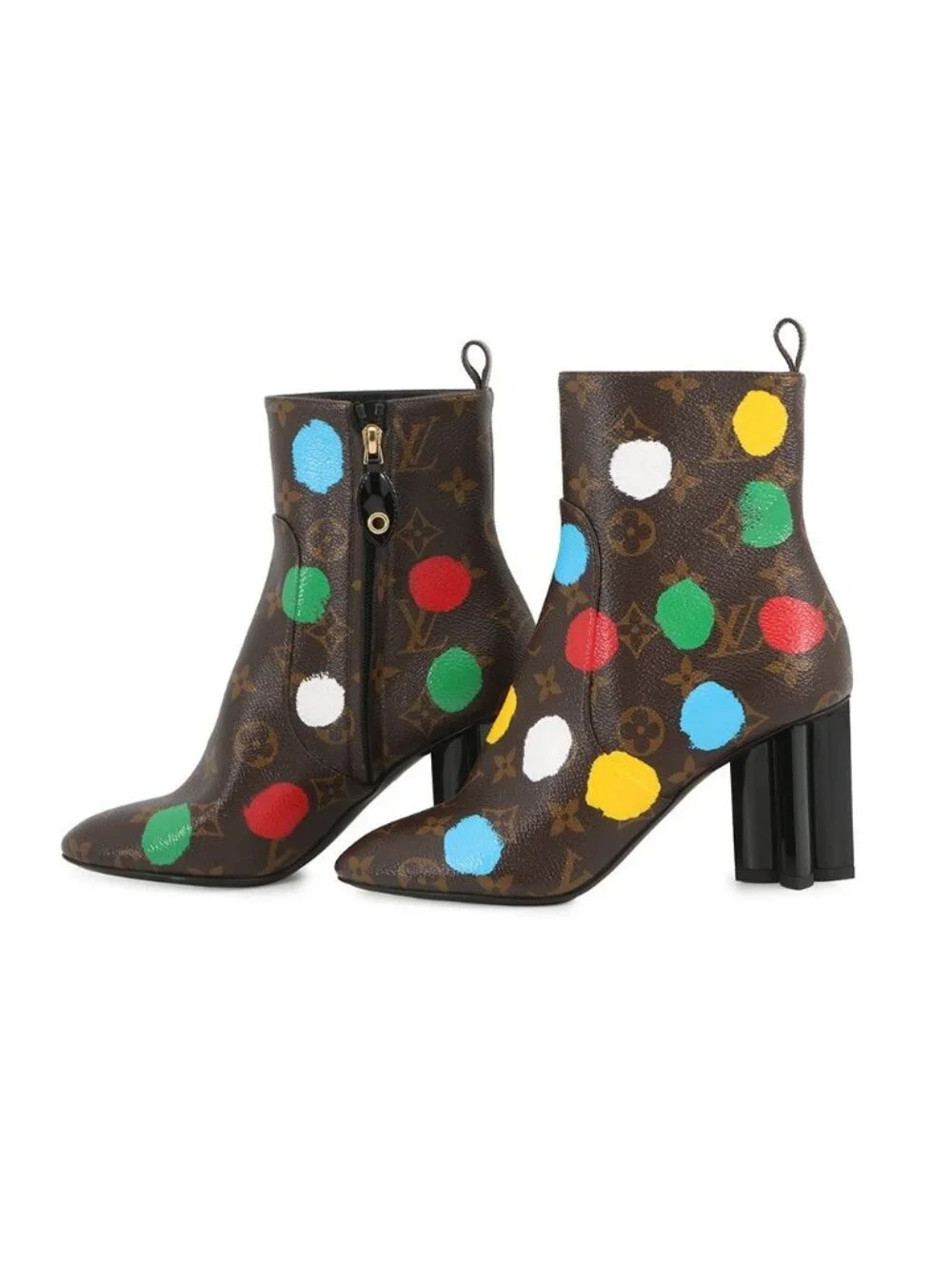 Louis Vuitton Boots LV Yk Silhouette Line Ankle Short 36 Yayoi Kusama